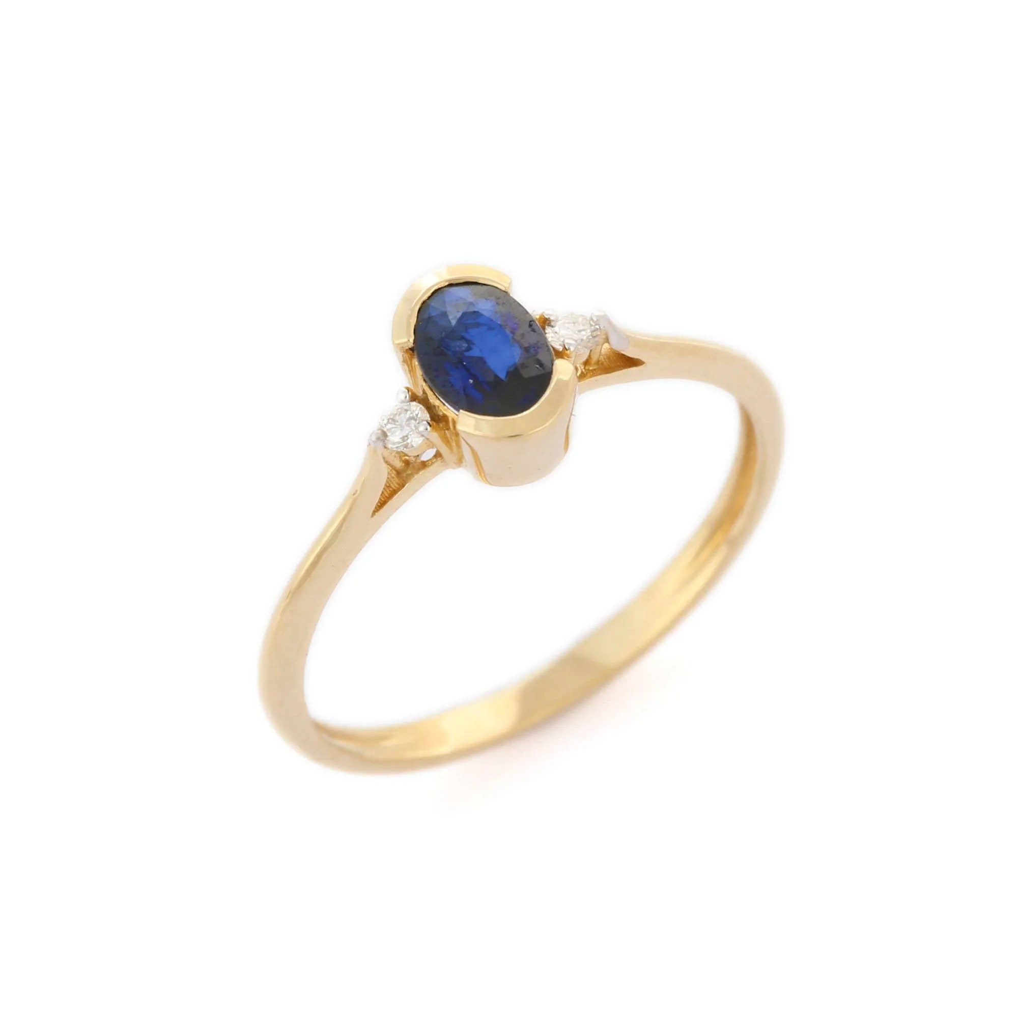 18K Yellow Gold Sapphire Ring