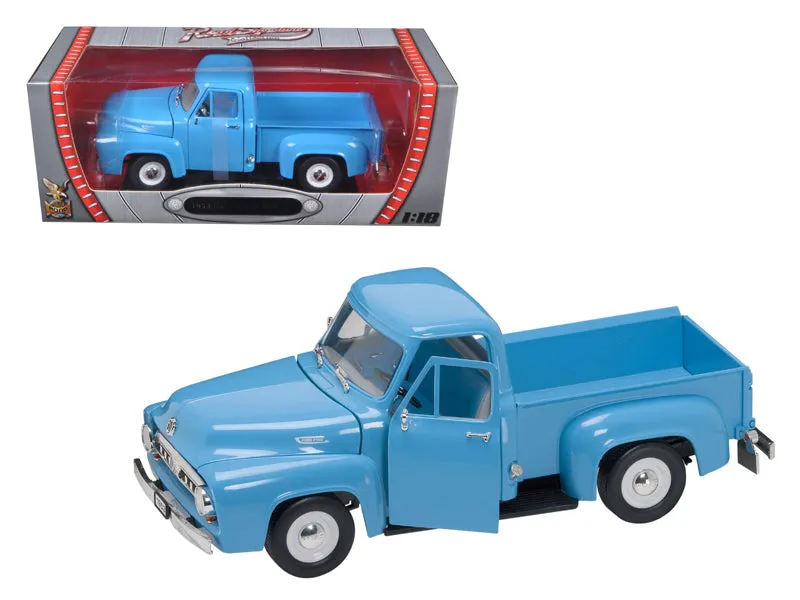 1953 Ford F-100 Pickup Truck Light Blue 1/18 Diecast Model Car by Road Signature