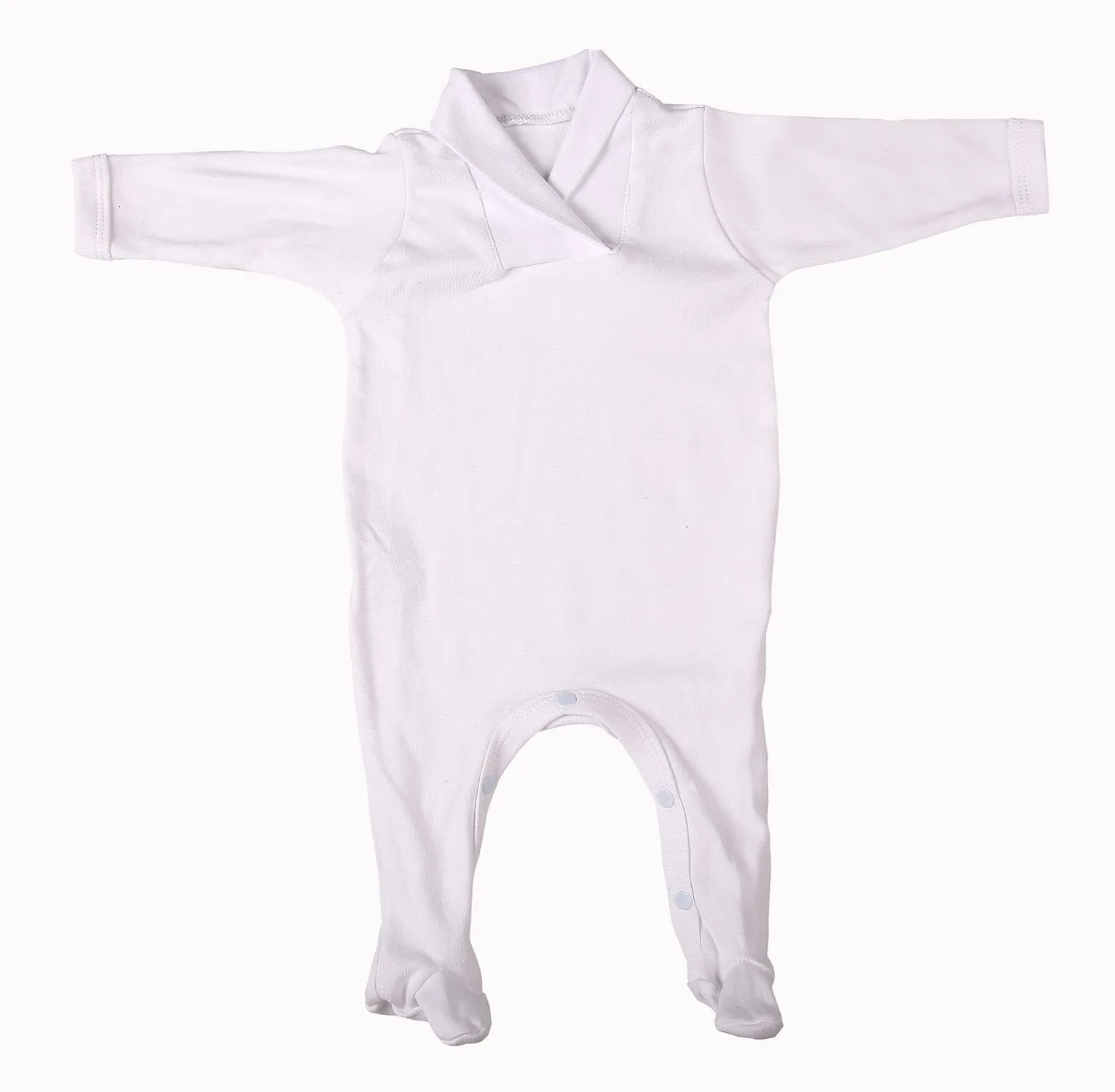 2-Pack Blank Babygros With Crossover Collar In 100% Cotton