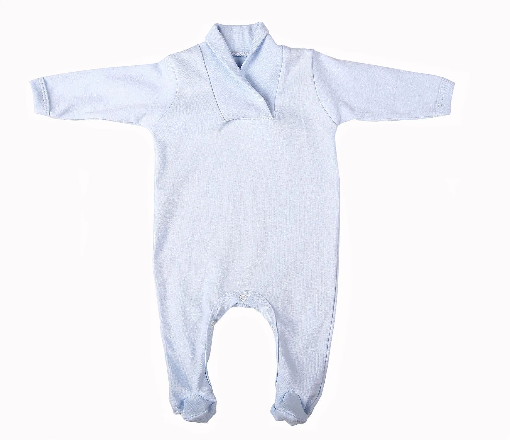 2-Pack Blank Babygros With Crossover Collar In 100% Cotton