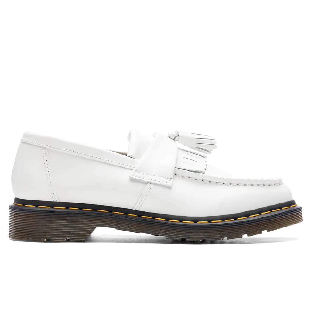 Adrian Y's Smooth Leather Tassel Loafer - White