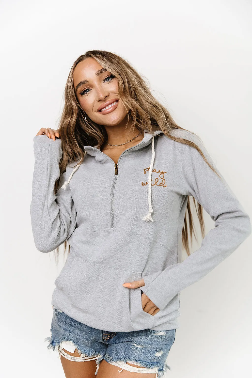 Ampersand Stay Wild Half Zip Sweatshirt