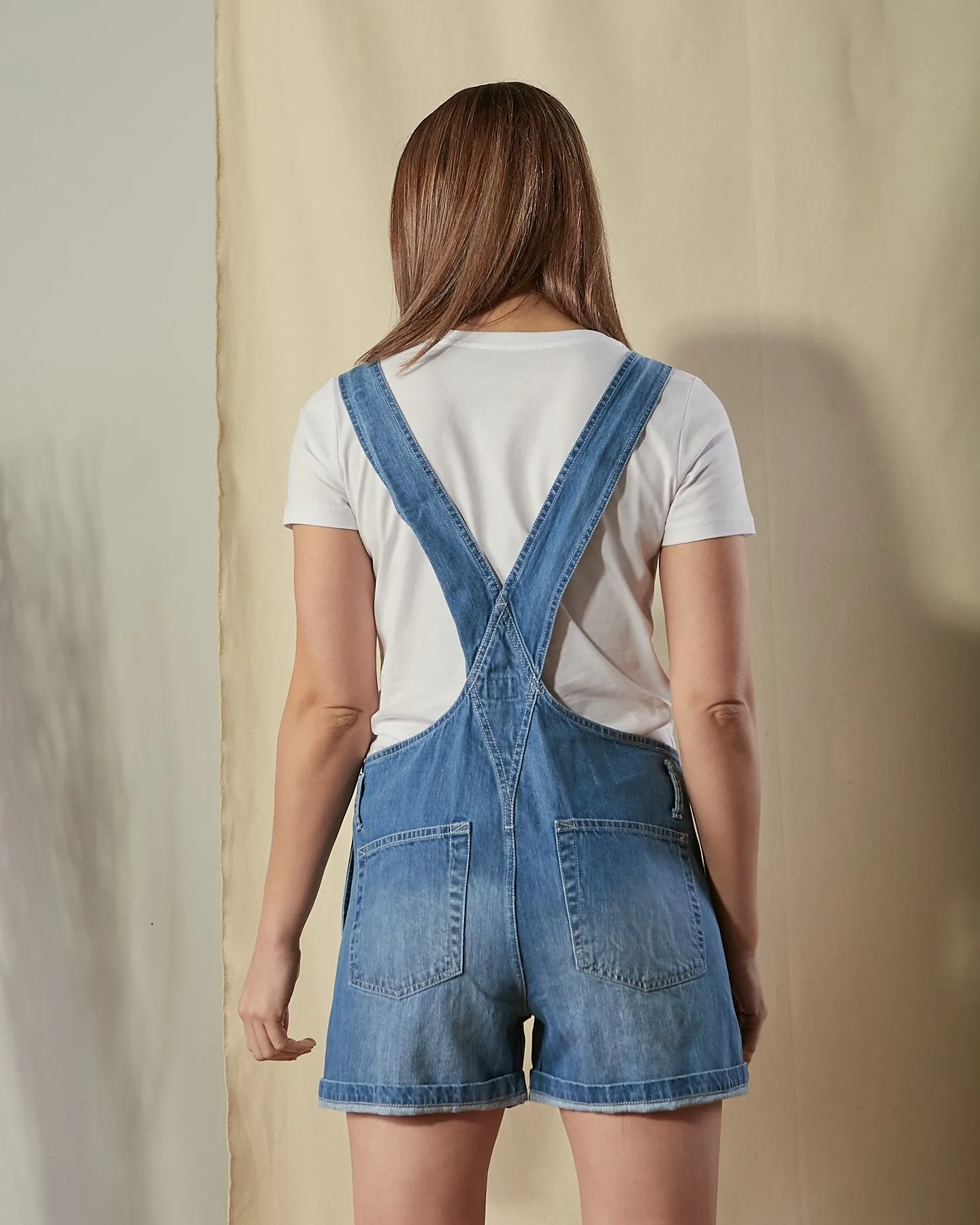 AVA Relaxed Fit Dungaree Shorts