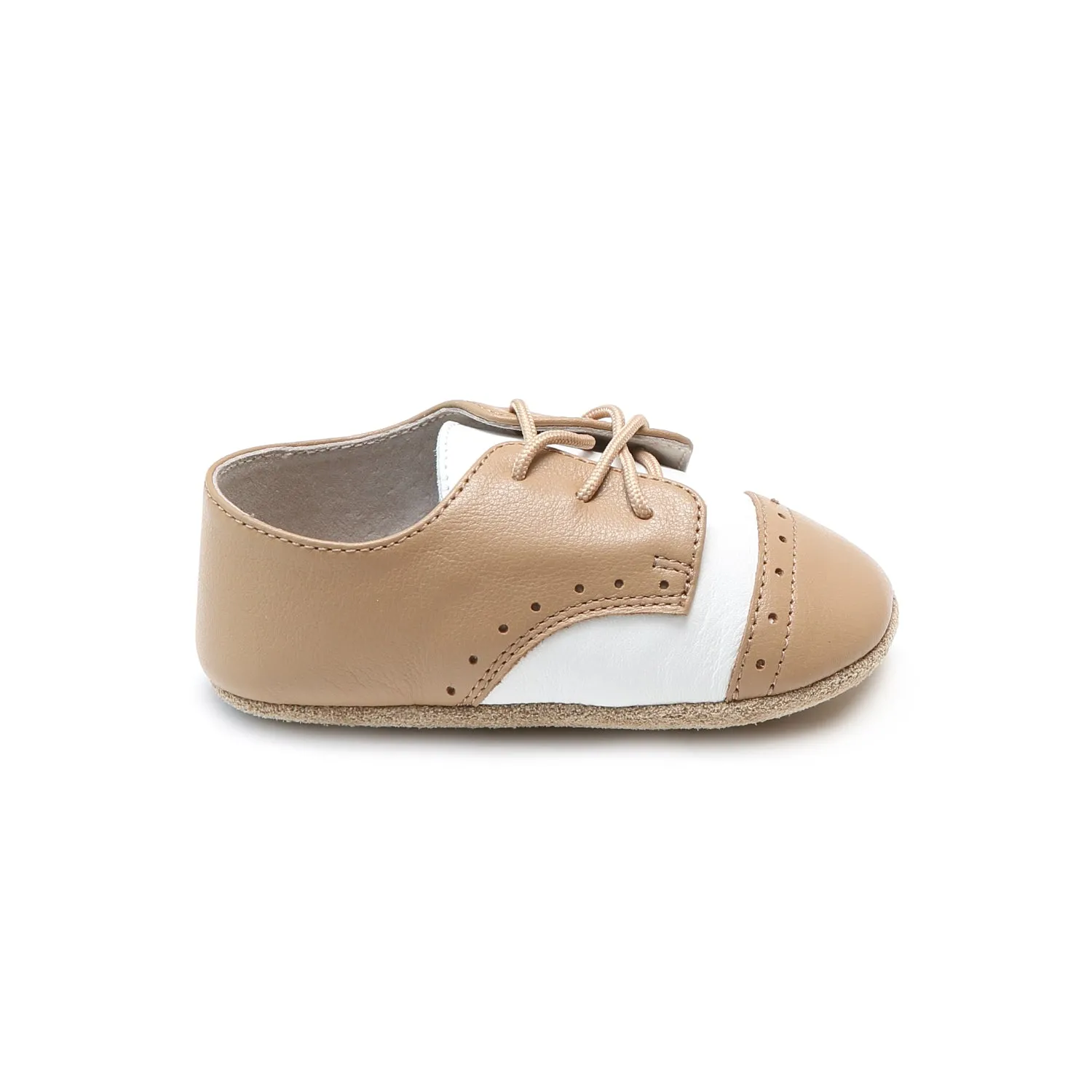 Bentley Leather Saddle Crib Shoe (Infant)