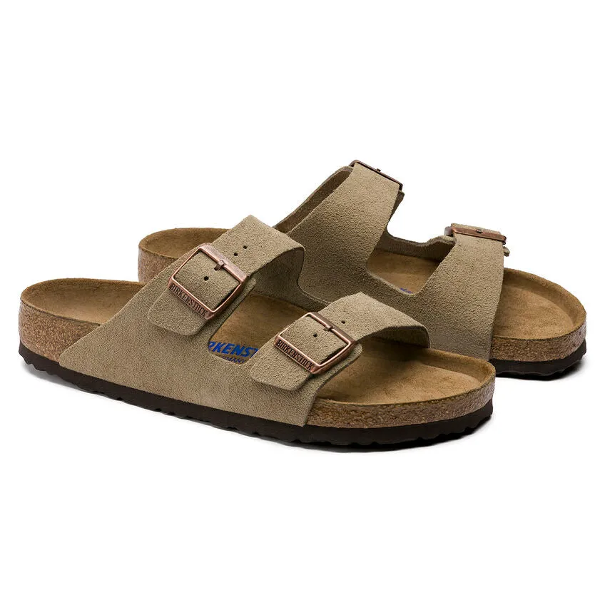 Birkenstock UNISEX Arizona Soft Footbed Suede Leather (Taupe - Narrow Fit)