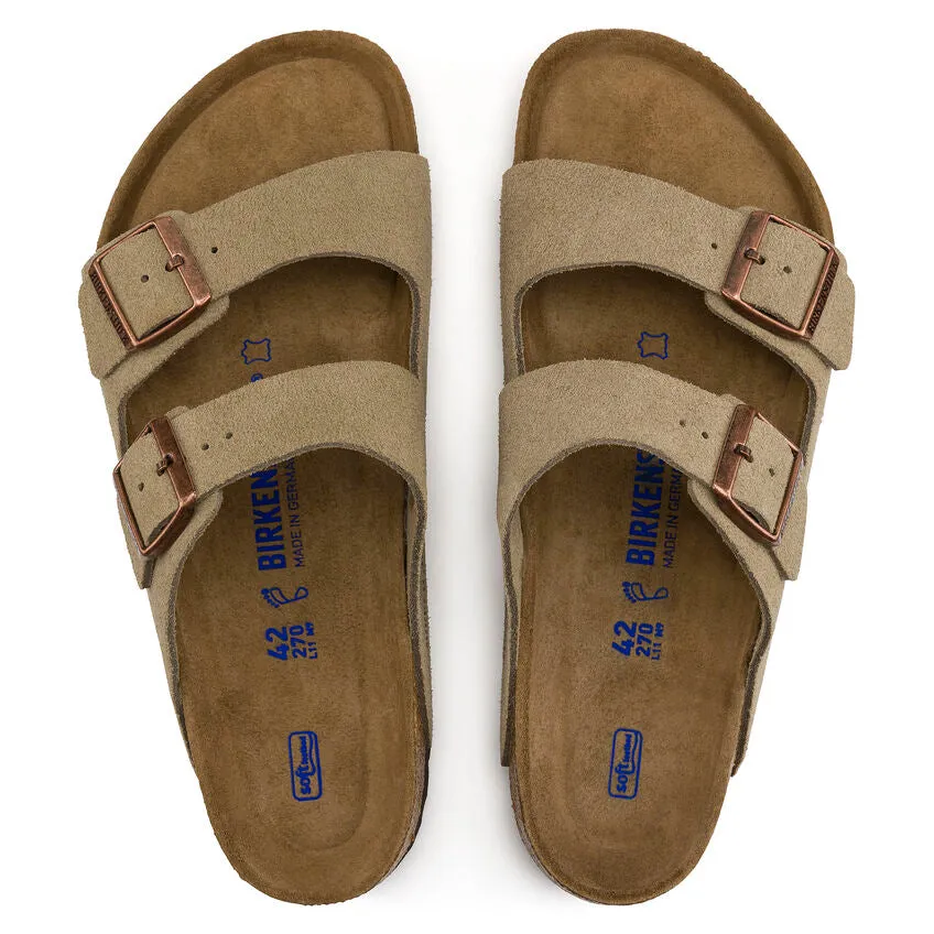 Birkenstock UNISEX Arizona Soft Footbed Suede Leather (Taupe - Narrow Fit)