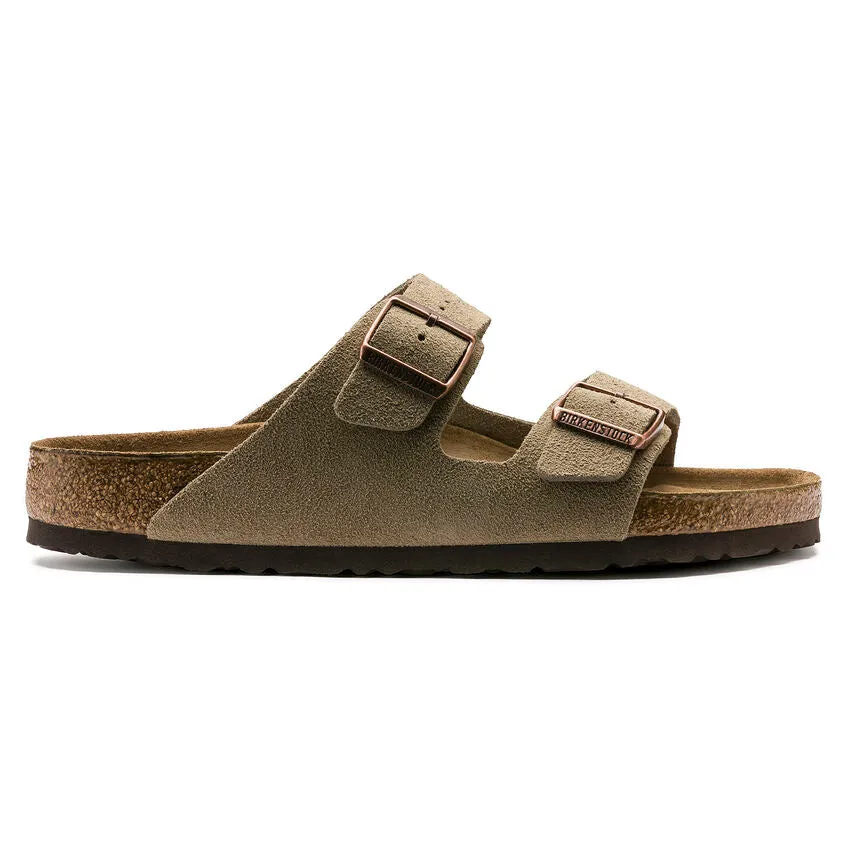 Birkenstock UNISEX Arizona Soft Footbed Suede Leather (Taupe - Narrow Fit)