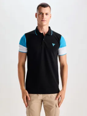 Black Stretch Polo T-Shirt