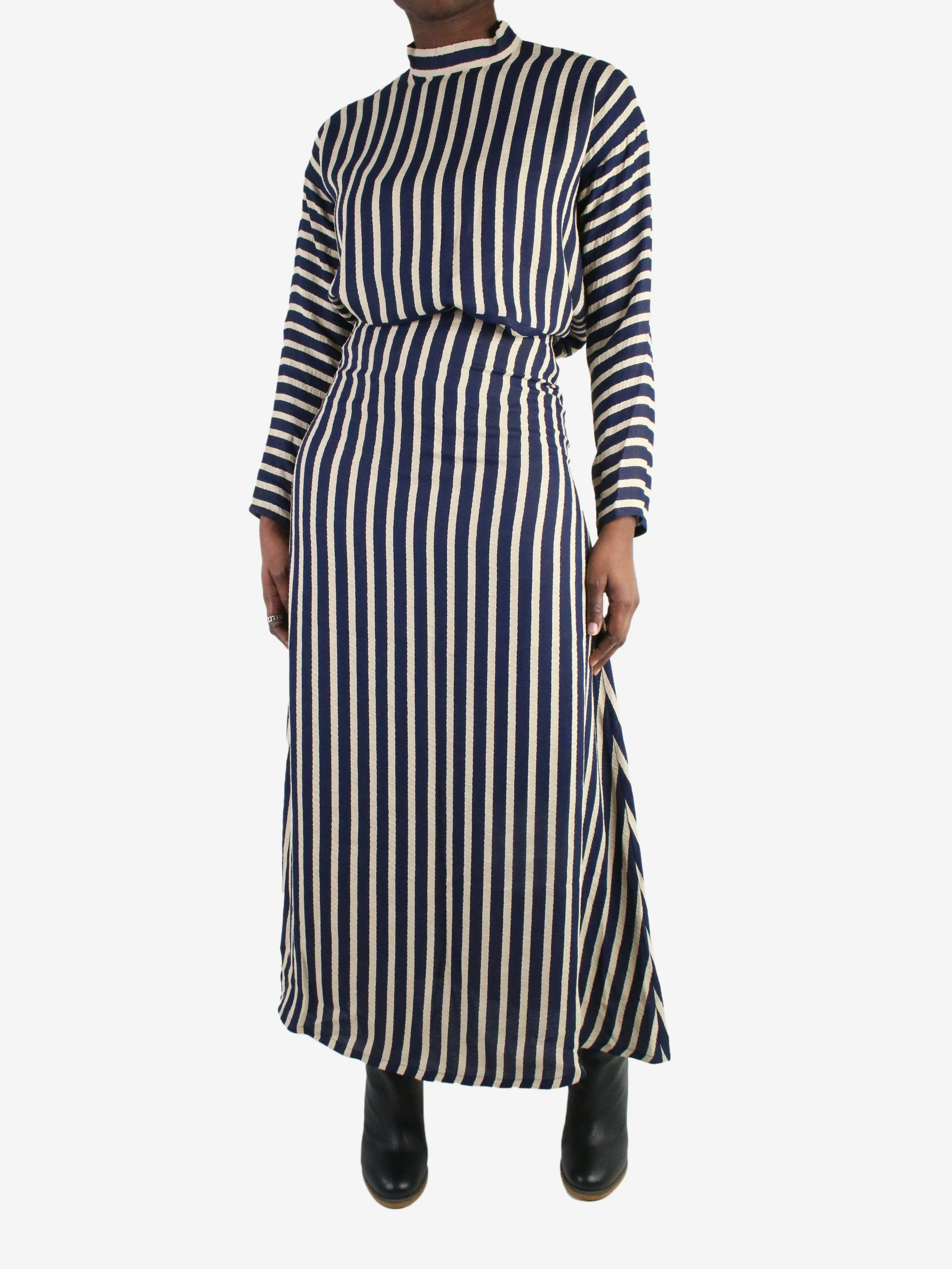 Blue striped top and skirt set - size 34