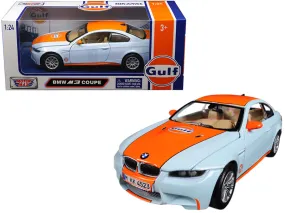 BMW M3 Coupe with Gulf Oil Livery Light Blue with Orange Stripe 1/24 Diecast Model Car by Motormax