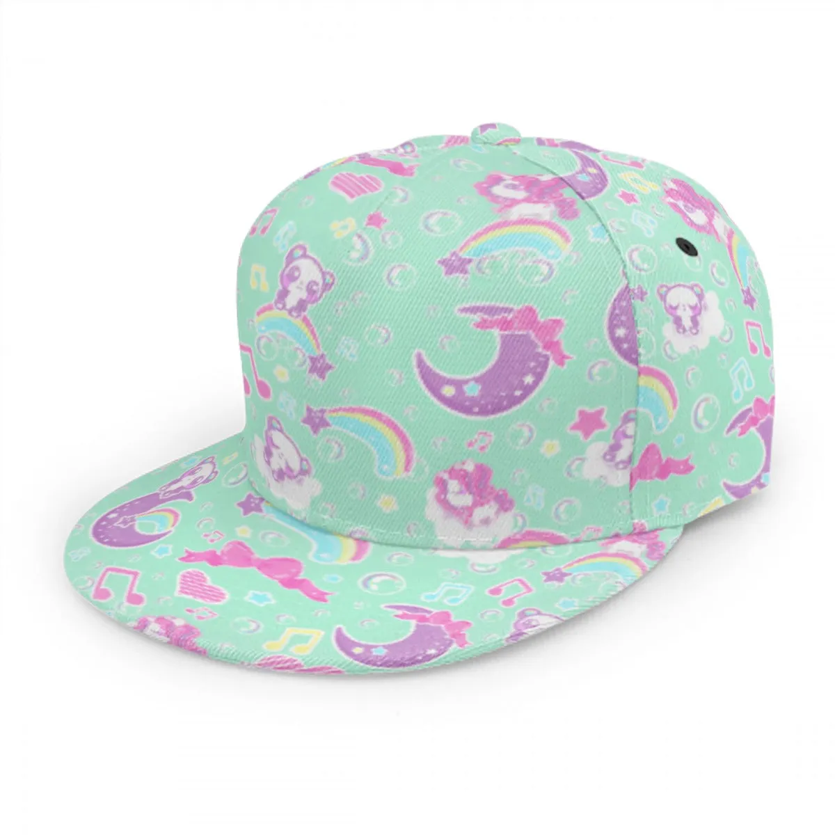 Bubbly Dreams Mint Baseball Cap With Flat Brim