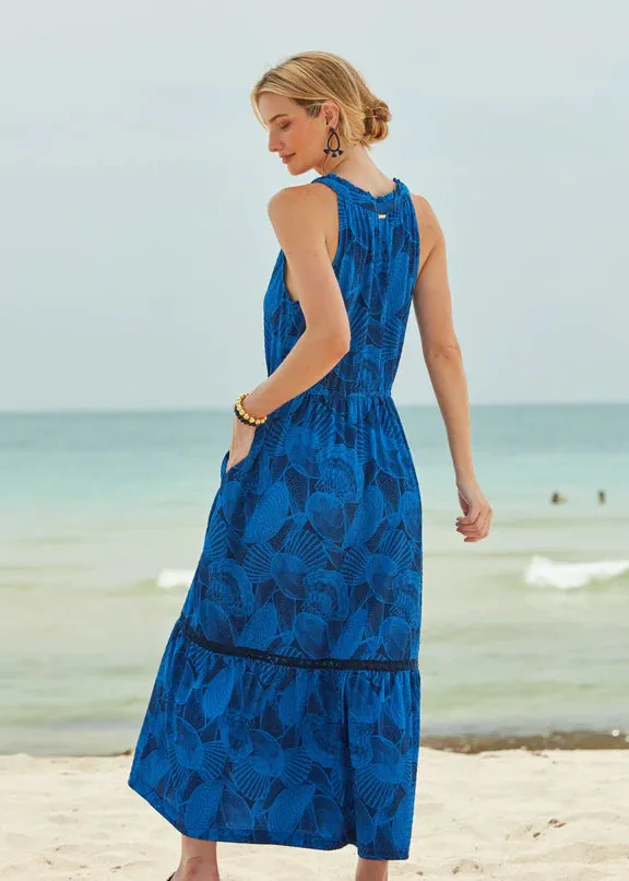 Cabana Life Tie Neck Maxi Dress