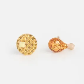 Chicken and Waffle Stud Earrings