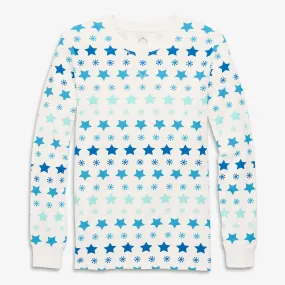 Clearance fit 2 grown-ups organic pj top in snowy stars