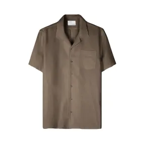 Colorful Linen Short Shirt Cedar Brown