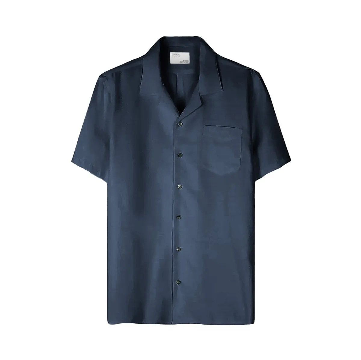 Colorful Linen Short Shirt Petrol Blue