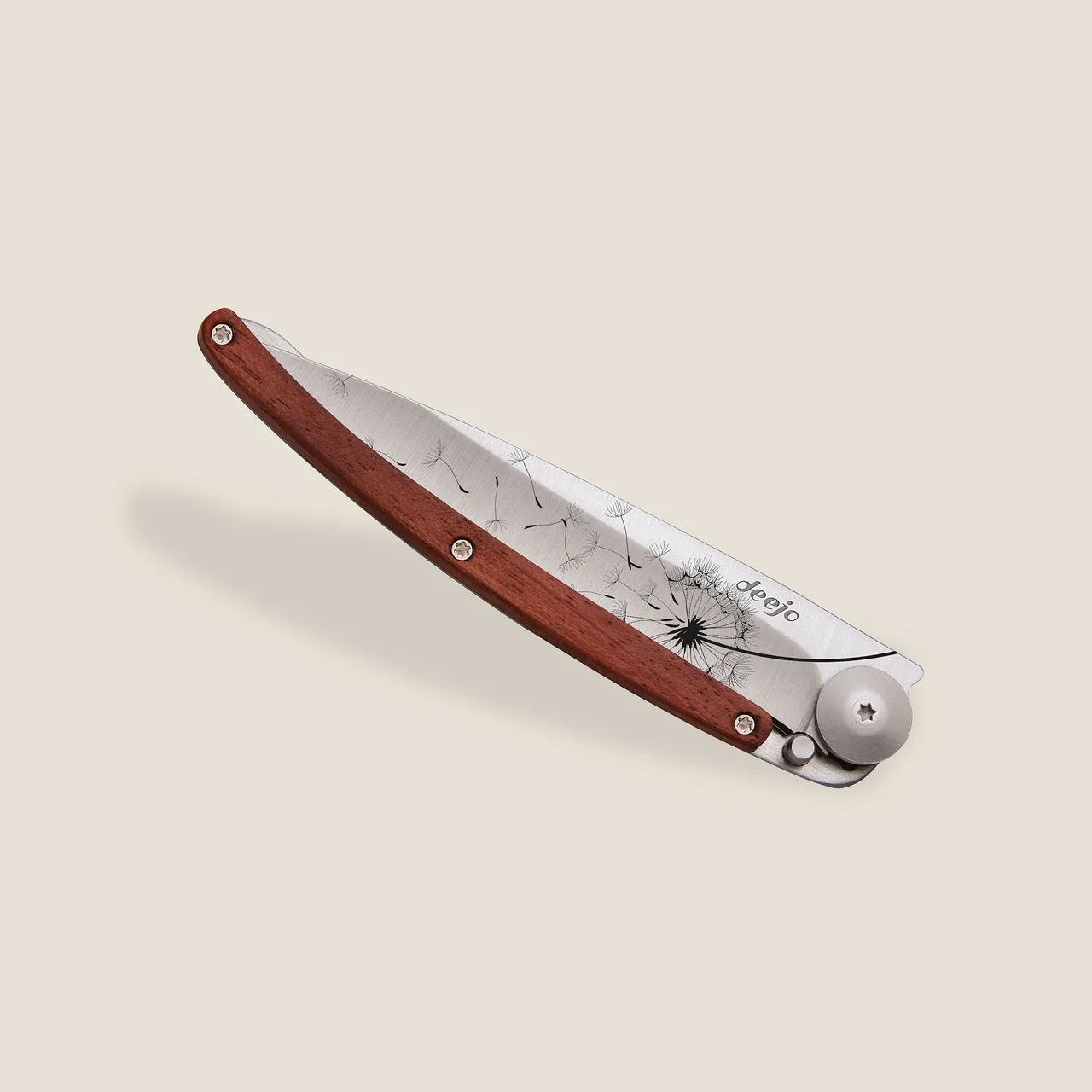 Coral Wood and Make A Wish Dandelion Ornate Decorative Pocket Knife