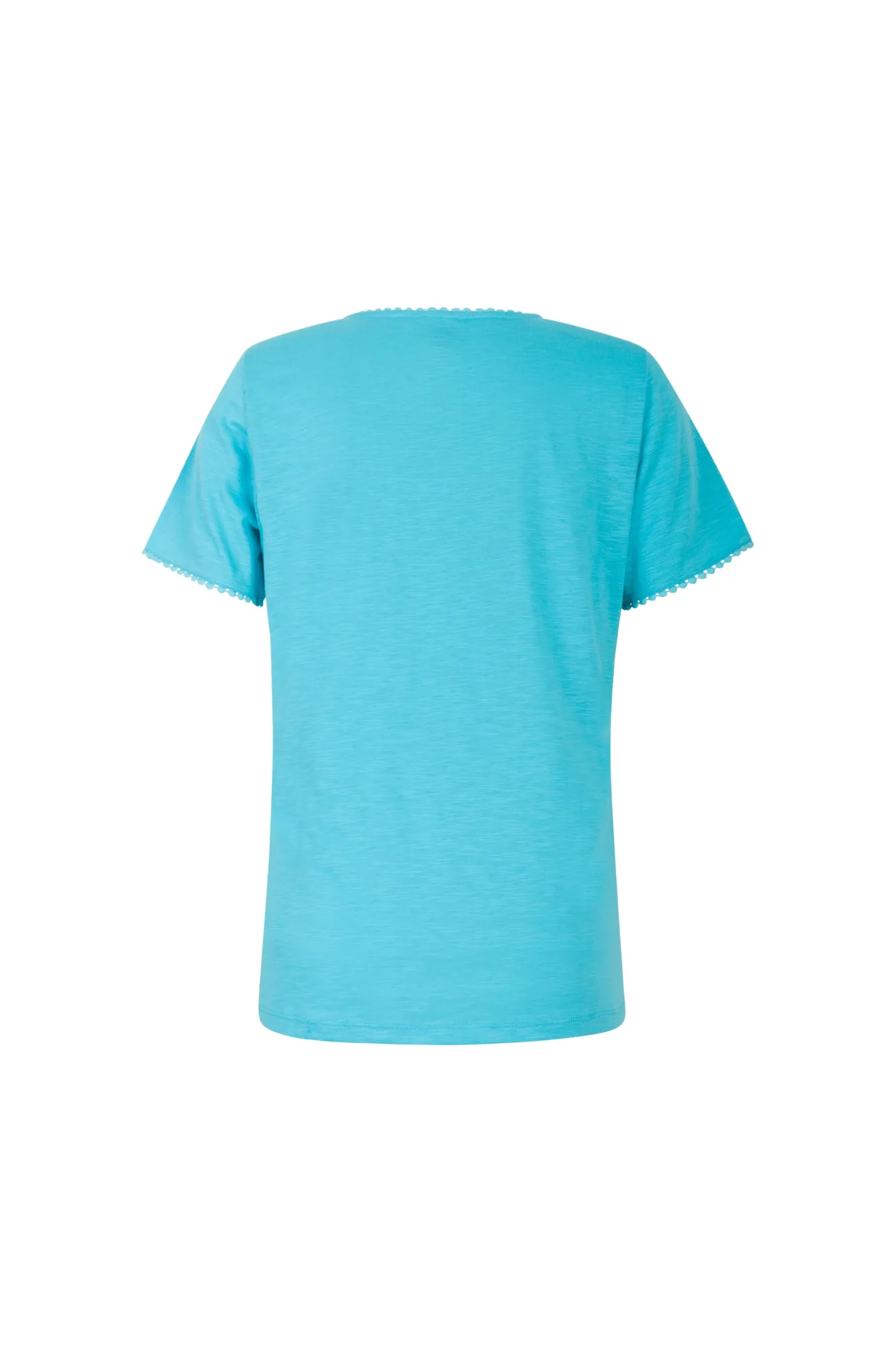 Cotton Rich Slup Top with lace trim | AQUA | 6963AR