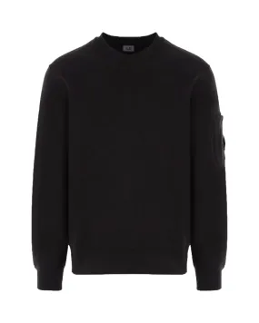 CP Company Brushed & Emerized Diagonal Fleece Lens Sweatshirt Nero