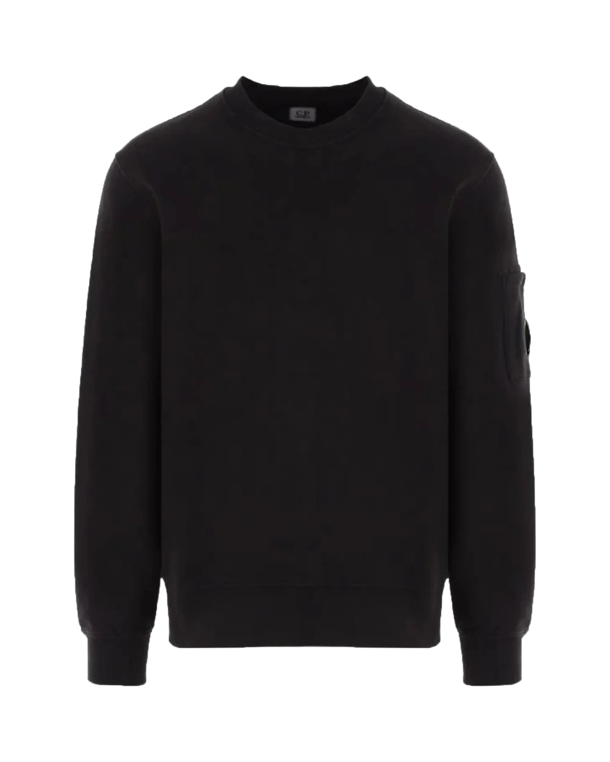 CP Company Brushed & Emerized Diagonal Fleece Lens Sweatshirt Nero