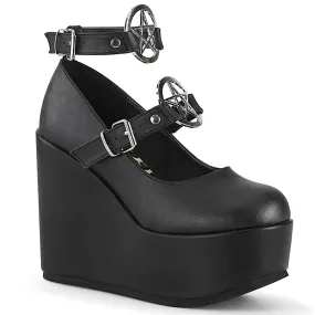 Demonia POISON-99-1 | Black Vegan Leather Mary Janes