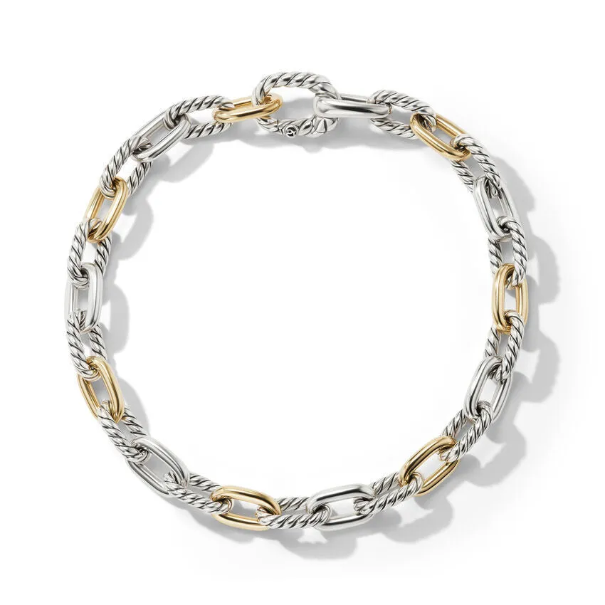 DY Madison Chain Bracelet in Sterling Silver with 18K Yellow Gold