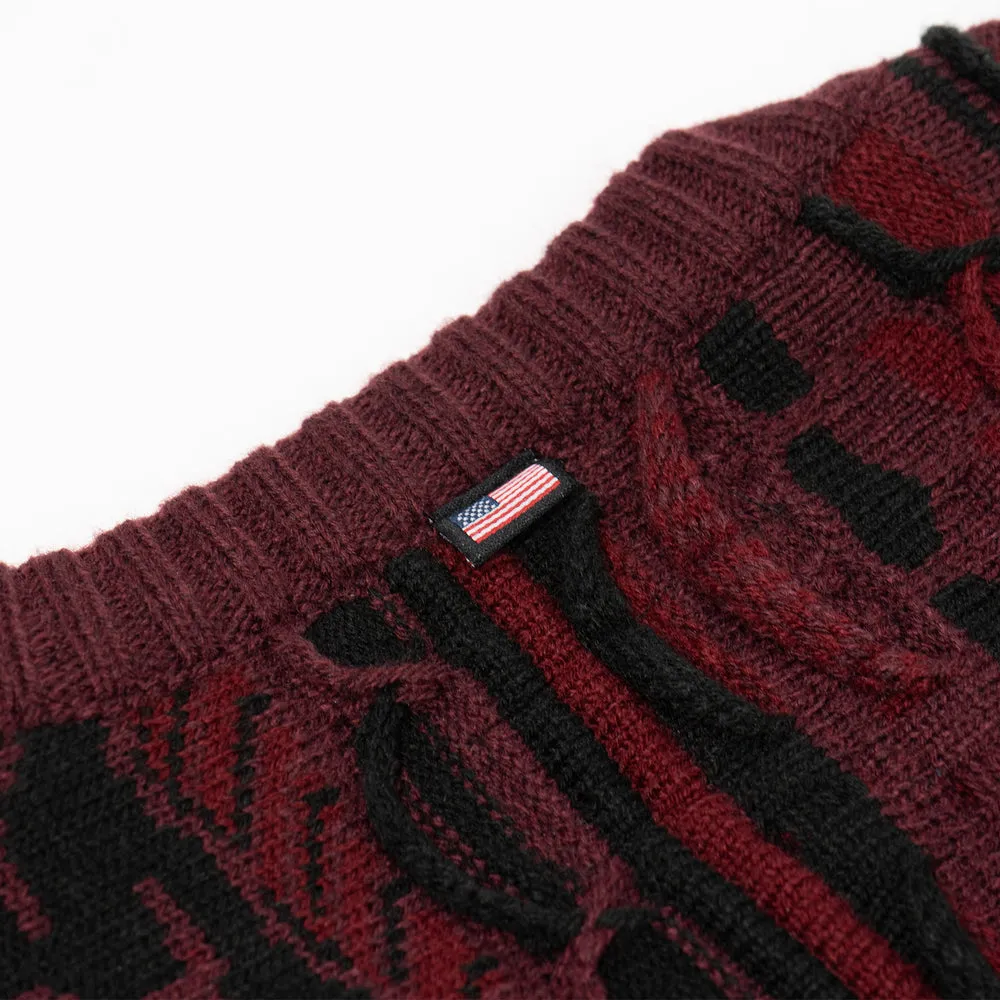 FAIRFAX COOGI PATTERN -  CARDIGAN-BURGUNDY