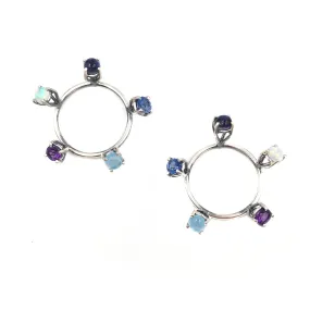 Five Stone Circle Earrings