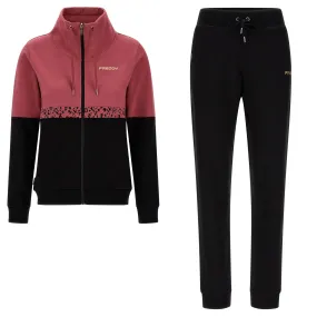 Freddy women's tracksuit with zip and cowl neck and patterned insert F3WTRK3 F93N malaga-black