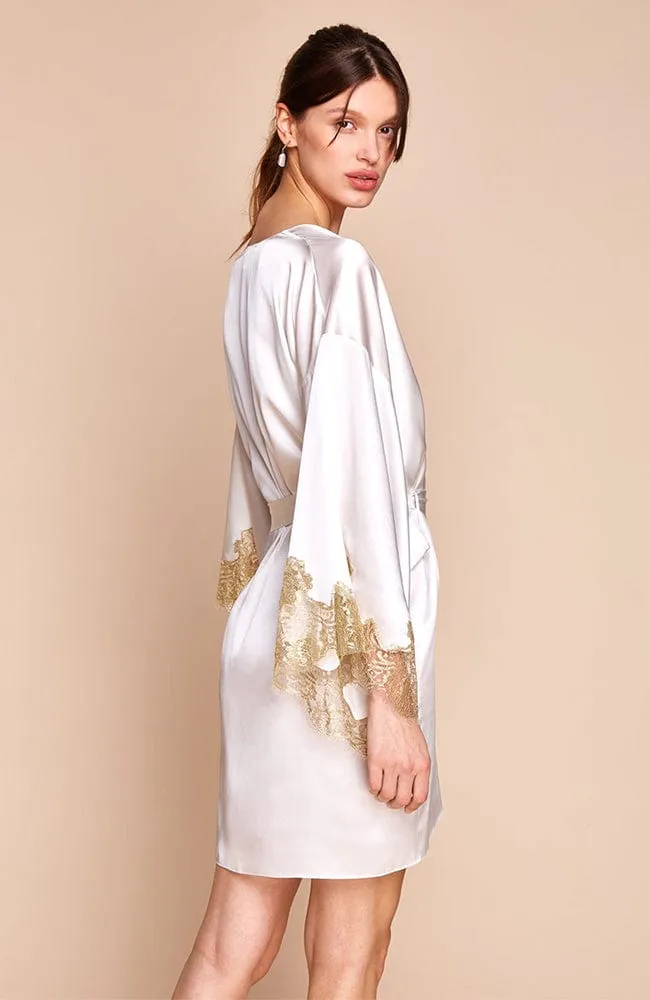 Gina Silk and Lace Short Kimono