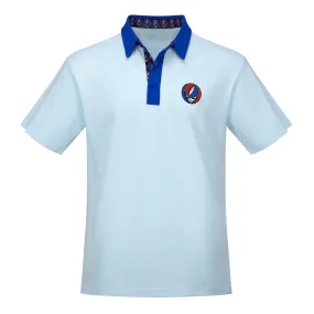 Grateful Dead | Pique Polo | Light Blue with Stealie