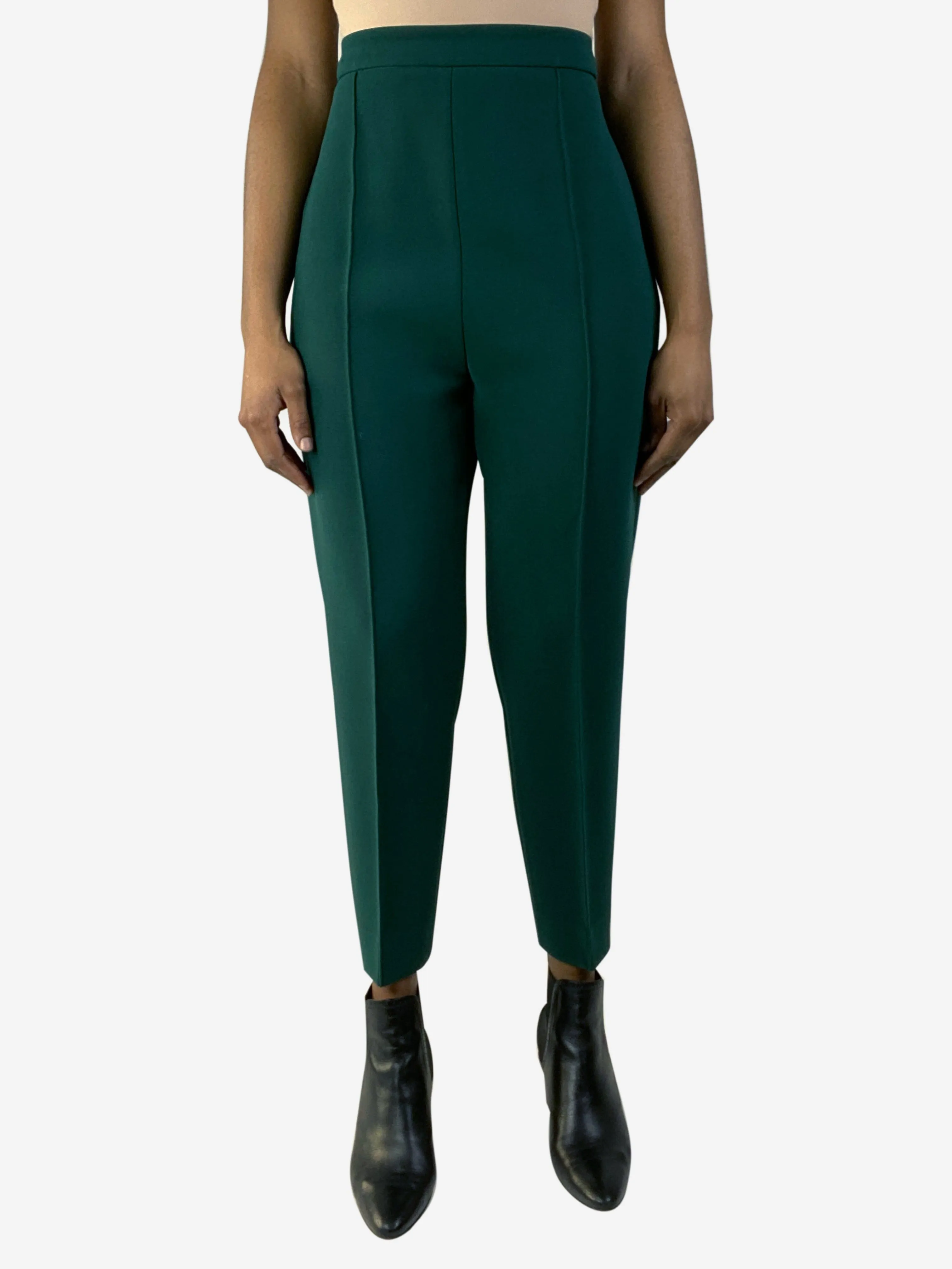 Green side zip tapered trousers - size IT 42