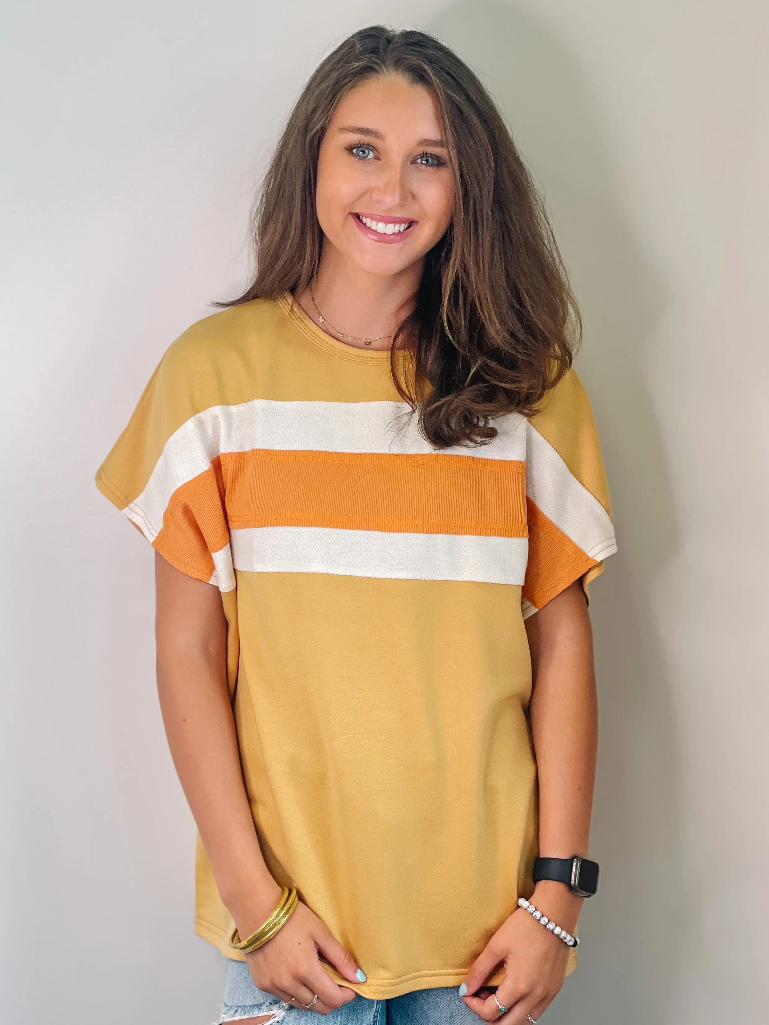 Hannah Color Block Terry Tee