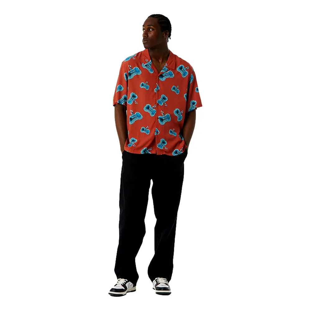 HUF BONES S/S RESORT SHIRT-RED