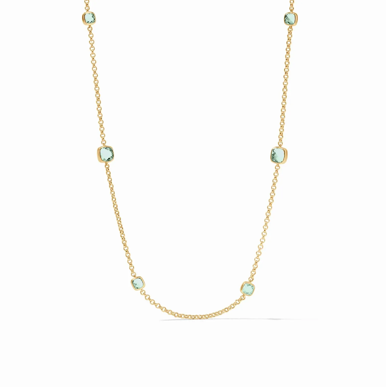 Julie Vos Aquitaine Station Necklace, Aquamarine Blue