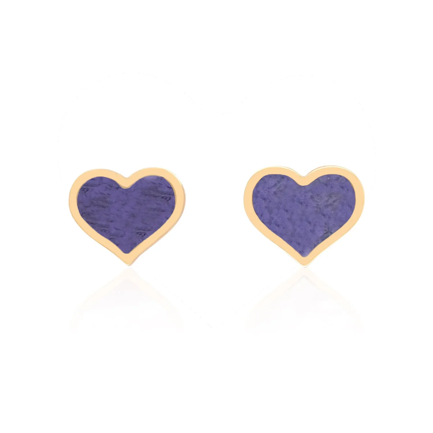 Large Amethyst Heart Stud Earrings