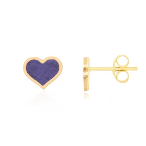 Large Amethyst Heart Stud Earrings