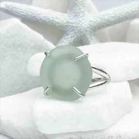 Lavish Seafoam Sea Glass Ring in Sterling Silver Size 10 | #1804