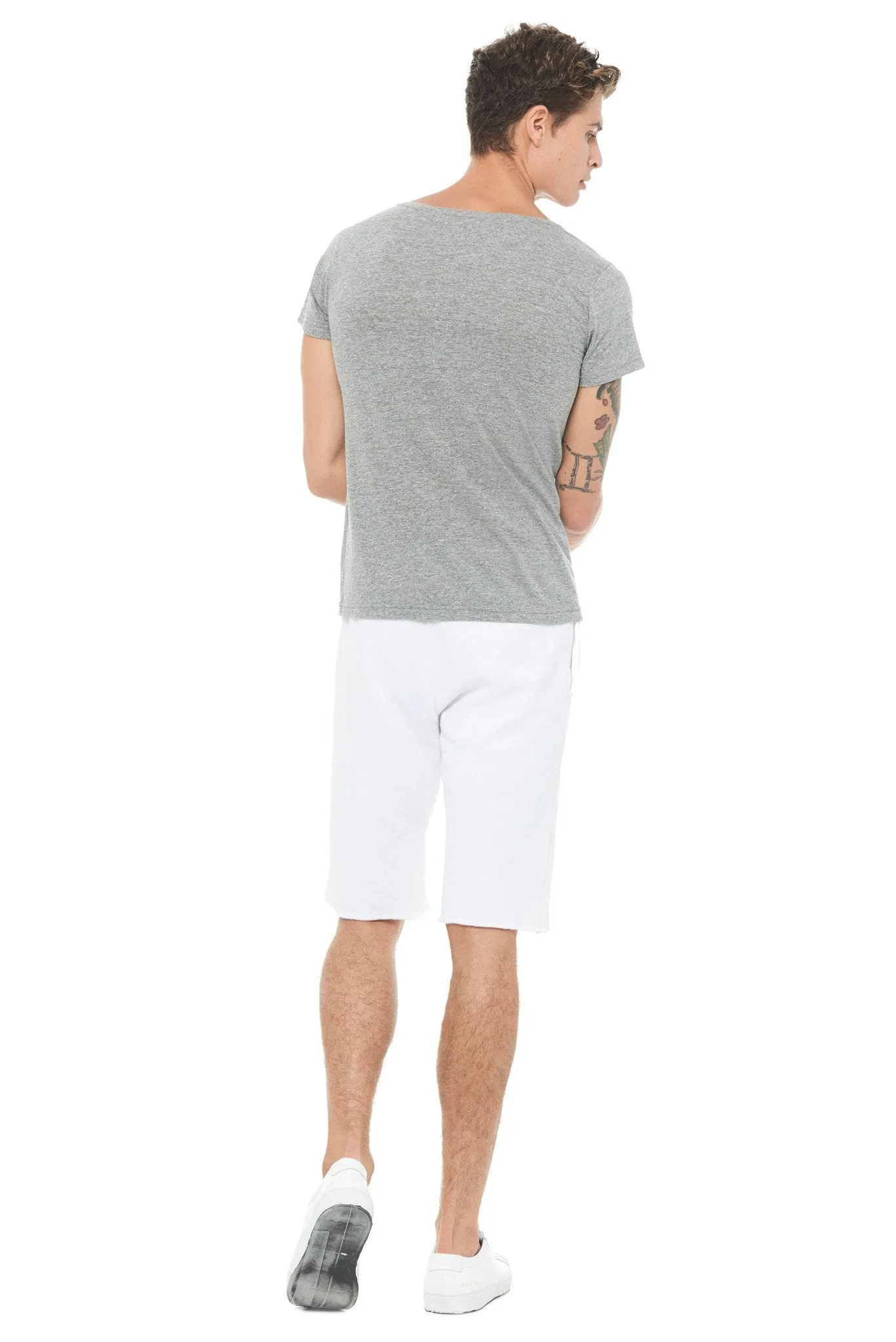 Men's French Terry Cut Off Short with Adjustable Draw Chord