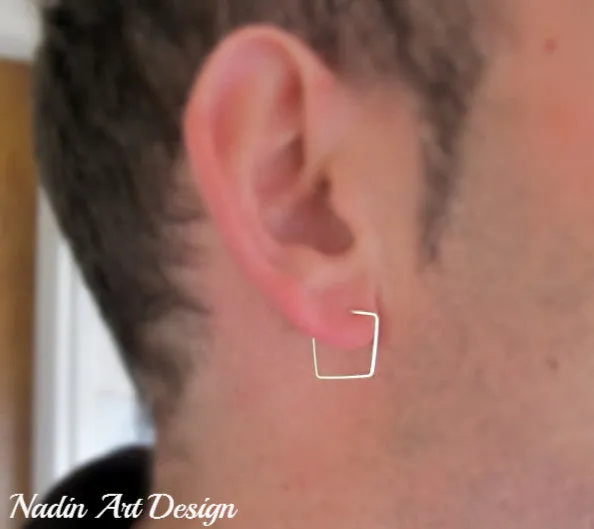 Men's Square Hoop Earring for Men