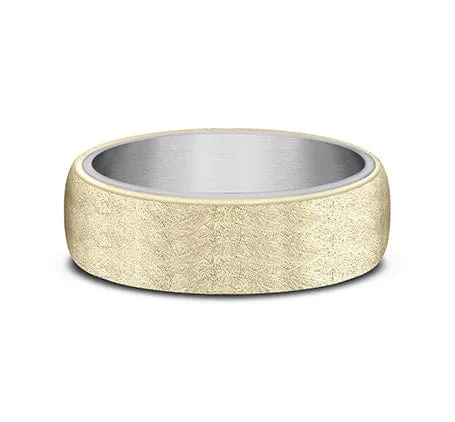 Men's Wedding Band, 6.5MM 14K Yellow Gold and Tantalum