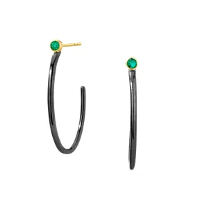 Mogul Two Tone Gemstone Hoops