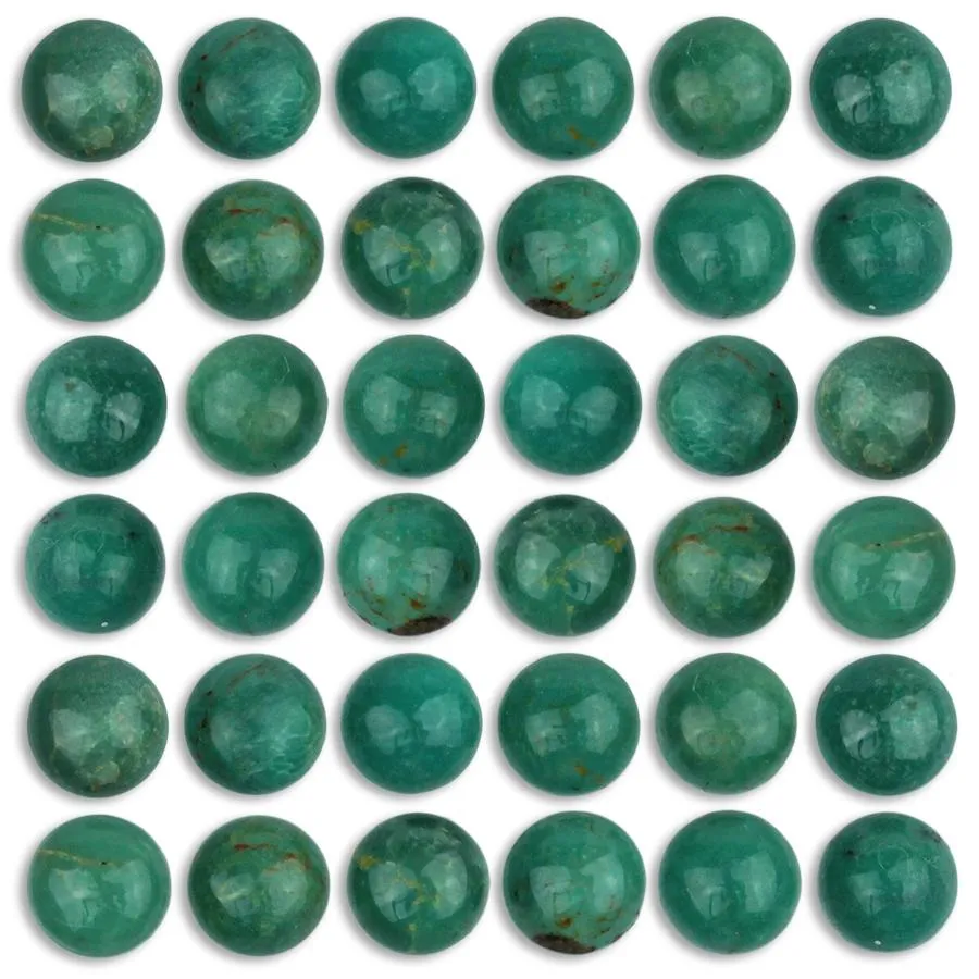 Natural Chinese Turquoise 5mm Coin Cabochon - CLEARANCE