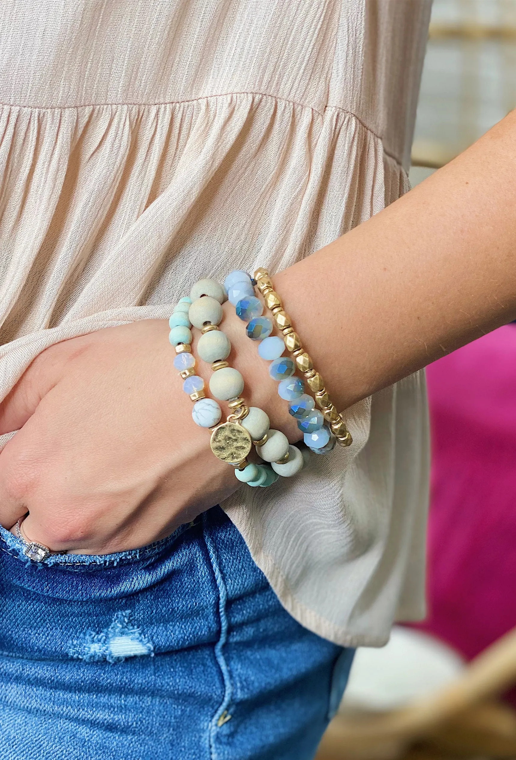 New Day Bracelet Set in Mint