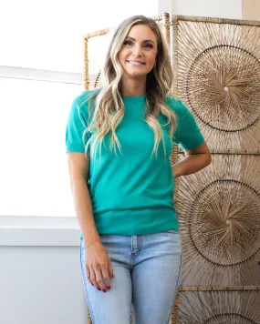 NEW! Tiffany Short Sleeve Sweater - Green