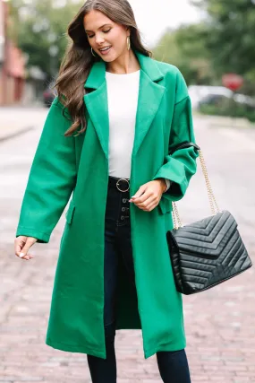 Off To The City Kelly Green Coat