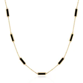 Onyx Bar Chain Necklace