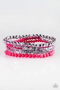 Paparazzi Accessories - Colorfully Chromatic #B217 Drawer 1/2 -  Pink Bracelet