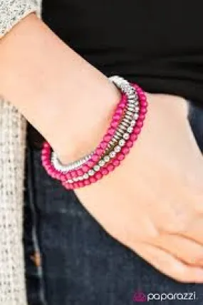 Paparazzi Accessories - Colorfully Chromatic #B217 Drawer 1/2 -  Pink Bracelet