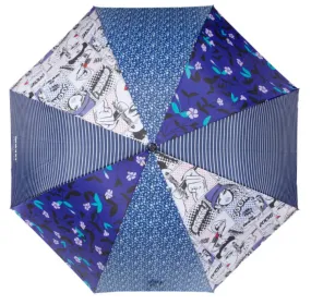 Parapluie Canne X-TRA Sec Isotoner 09457 Patchwork Bleu